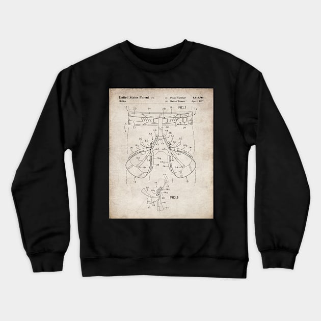 Rock Climbing Harness Patent - Rock Climber Art - Antique Crewneck Sweatshirt by patentpress